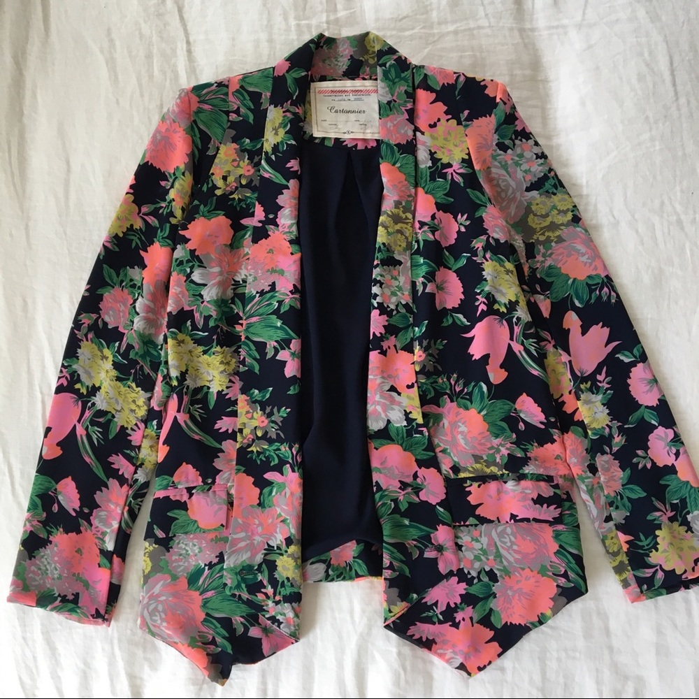 Anthropologie Cartonnier Floral Blazer